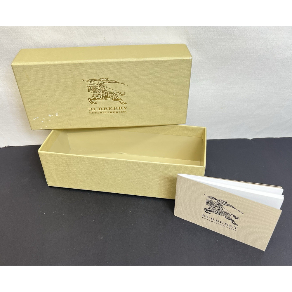 Burberryβ Tan Eyewear Box Booklet Luxottica Group Gold Logo Gift Box High End